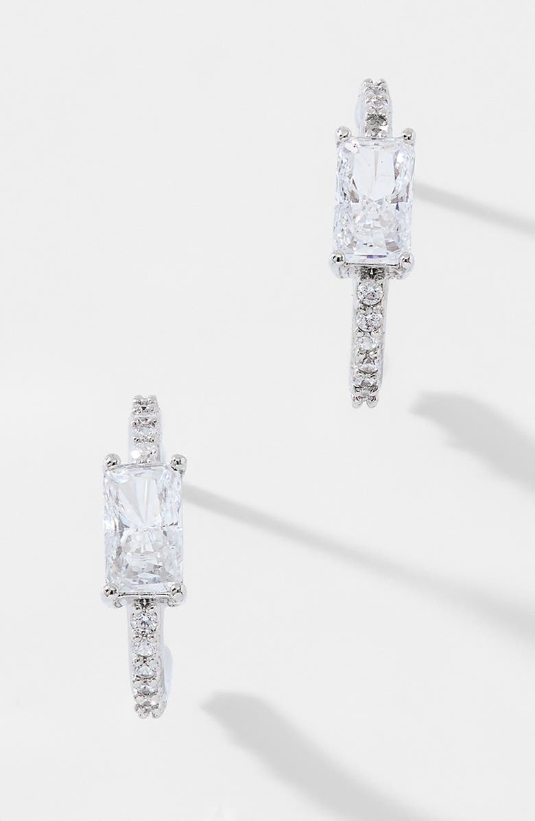 Nadri Tennis, Anyone Cubic Zirconia Small Hoop Earrings, Alternate, color, 