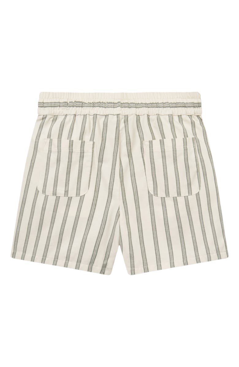 Les Deux Lawson Stripe Shorts, Alternate, color, Ivory/Chive Green
