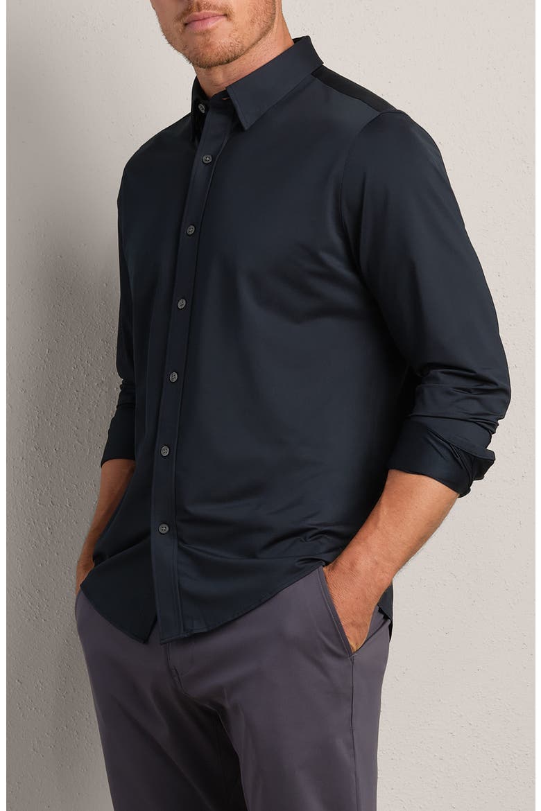 Commuter Classic Fit Stretch Button-Up Shirt, Alternate, color, BLACK OXFORD