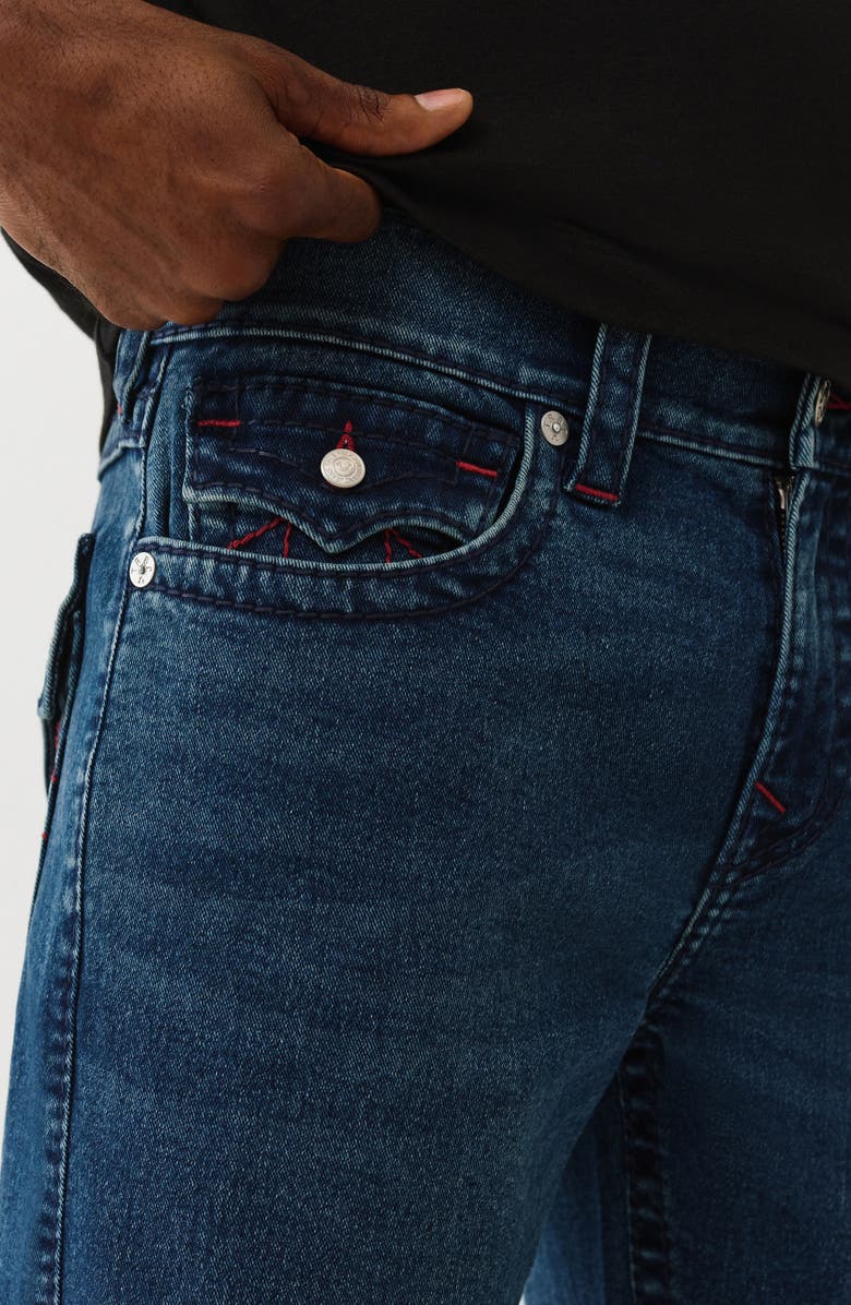 True Religion Geno Big T Flap Slim Fit Jeans, Alternate, color, Dark Shivering Wash