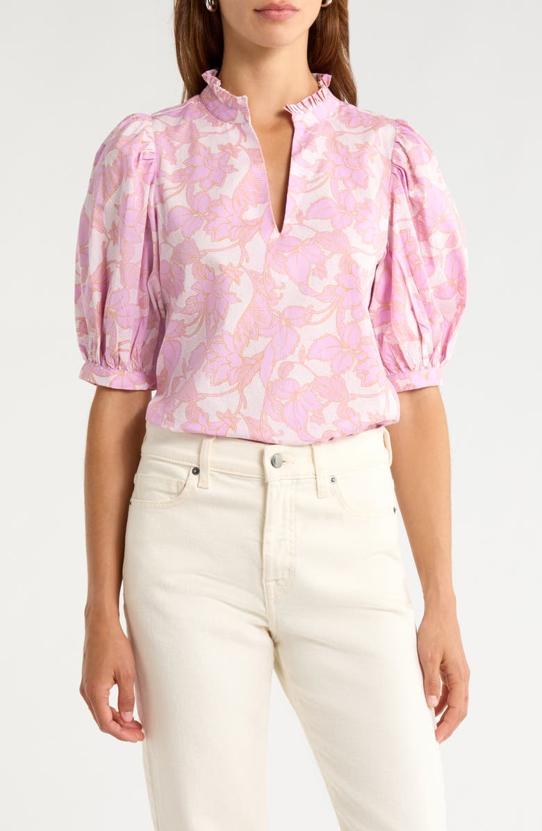 SUGARLIPS Daney Puff Sleeve Top, Main, color, Pink-Cream