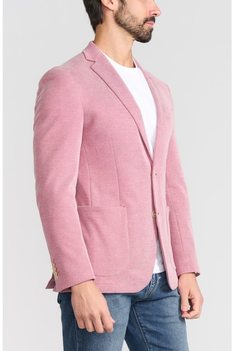 Notch Lapel Knit Blazer, Alternate, color, RED