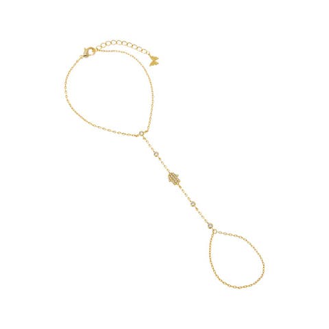 CZ Bezel Hamsa Hand Chain