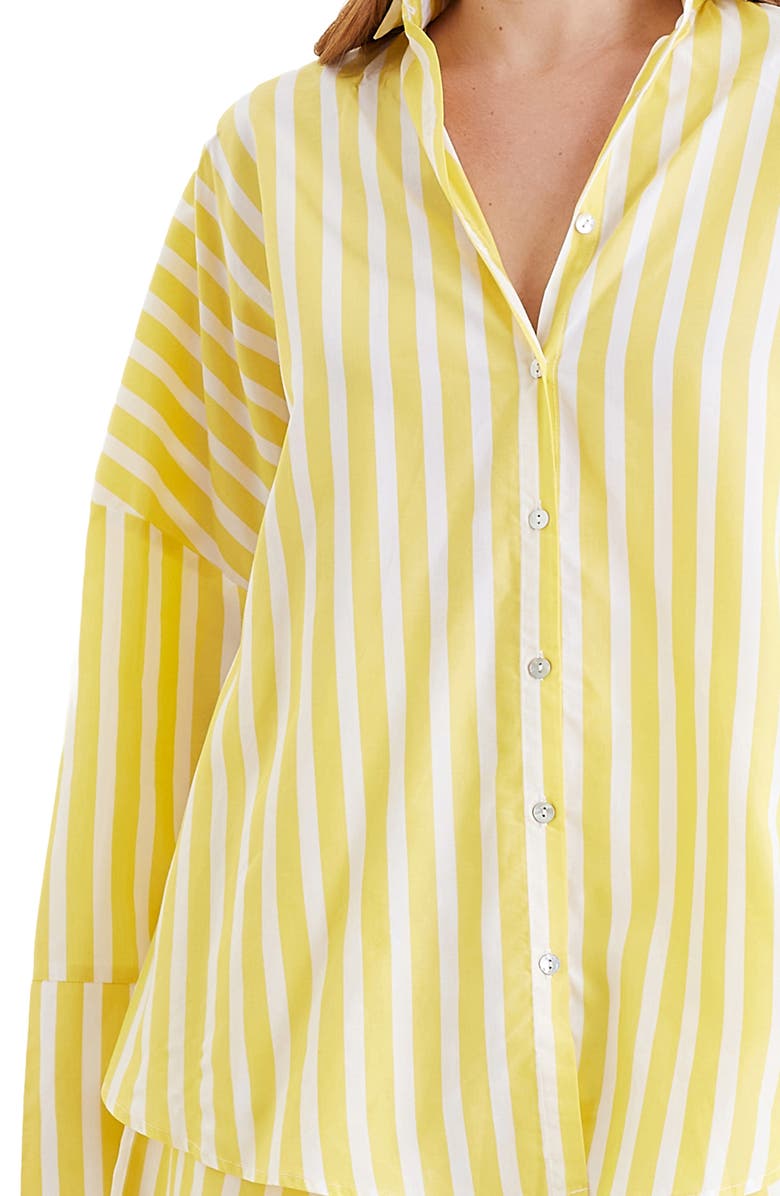 Papinelle Amelia Stripe Short Pajamas, Alternate, color, Daisy / White Stripe