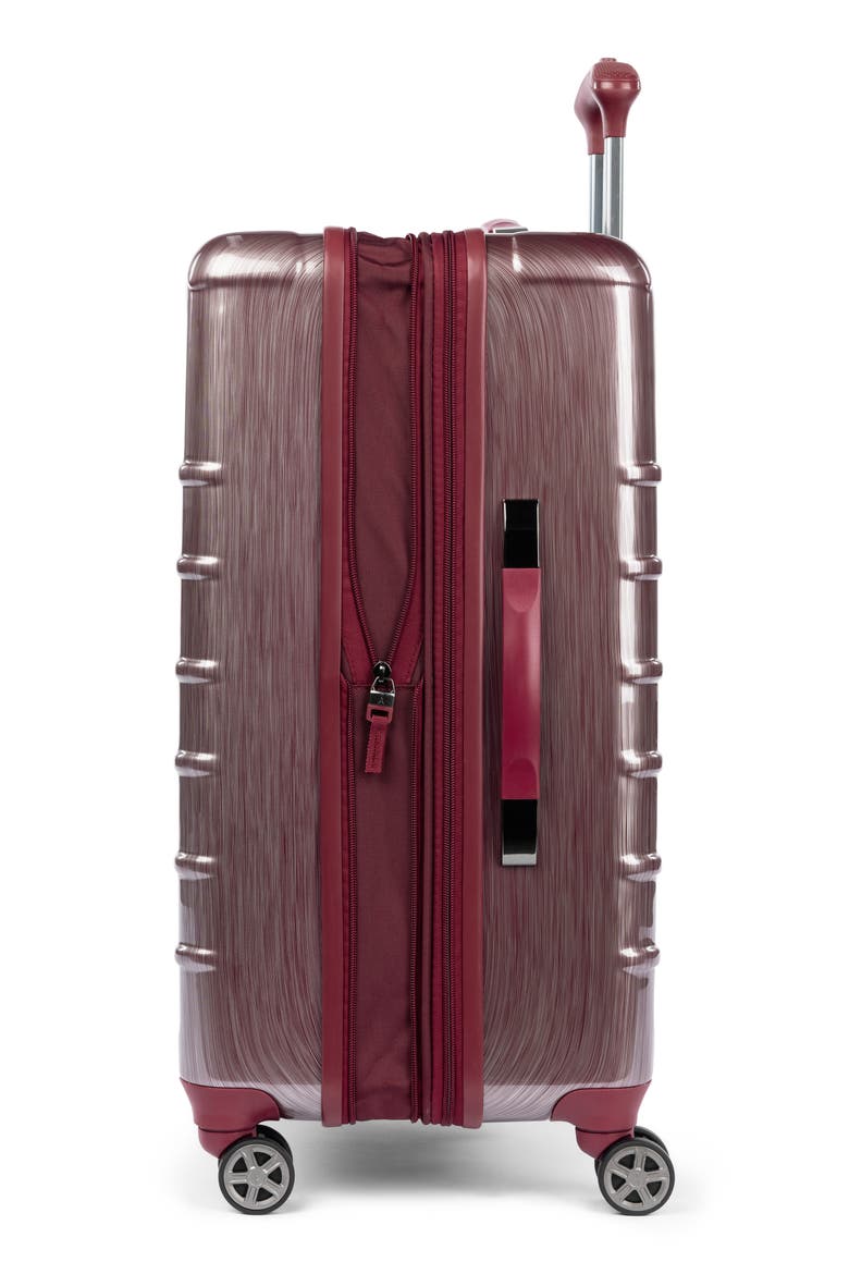 Rollmaster™ Lite 24" Expandable Medium Checked Hardside Spinner Luggage, Alternate, color, BURGUNDY