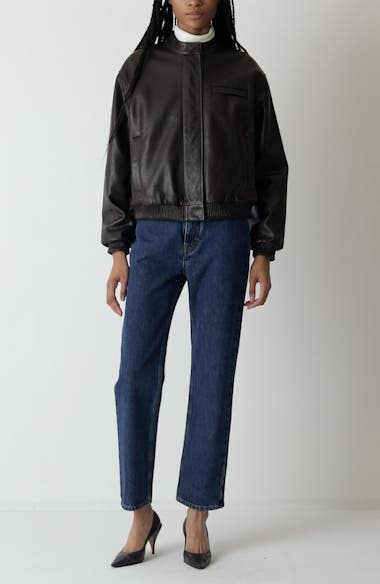LOULOU DE SAISON Marlow Leather Bomber Jacket | Nordstrom