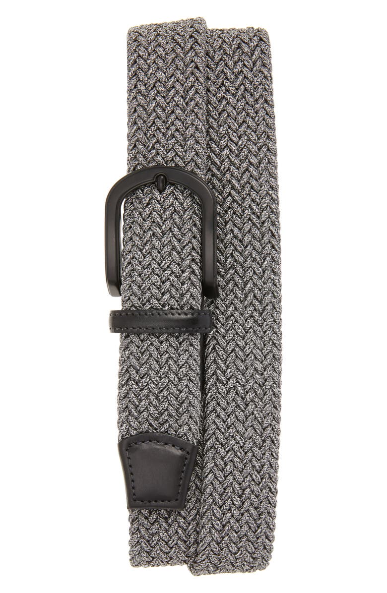 Torino Braided Mélange Belts, Main, color, Grey