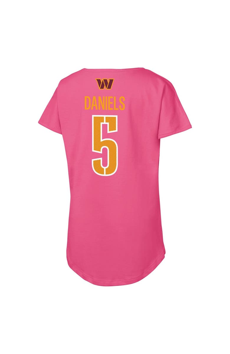 Outerstuff Girls Youth Outerstuff Jayden Daniels Pink Washington Commanders Player Name & Number T-Shirt, Alternate, color, Pink