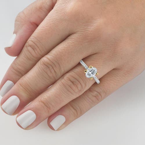Bliss Diamond 1 1/2ct Oval Diamond Accents Engagement Ring Or Gold Lab Grown In Gold