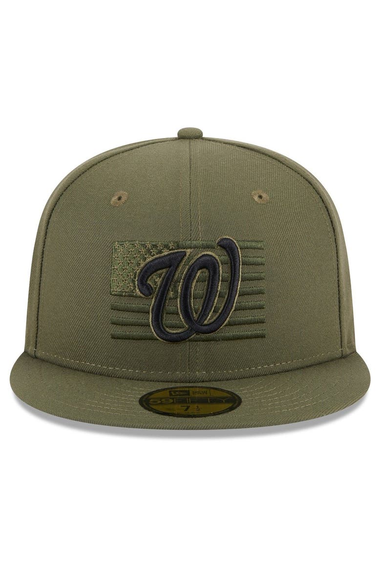 New Era Men's New Era  Green Washington Nationals 2023 Armed Forces Day On-Field 59FIFTY Fitted Hat, Alternate, color, 