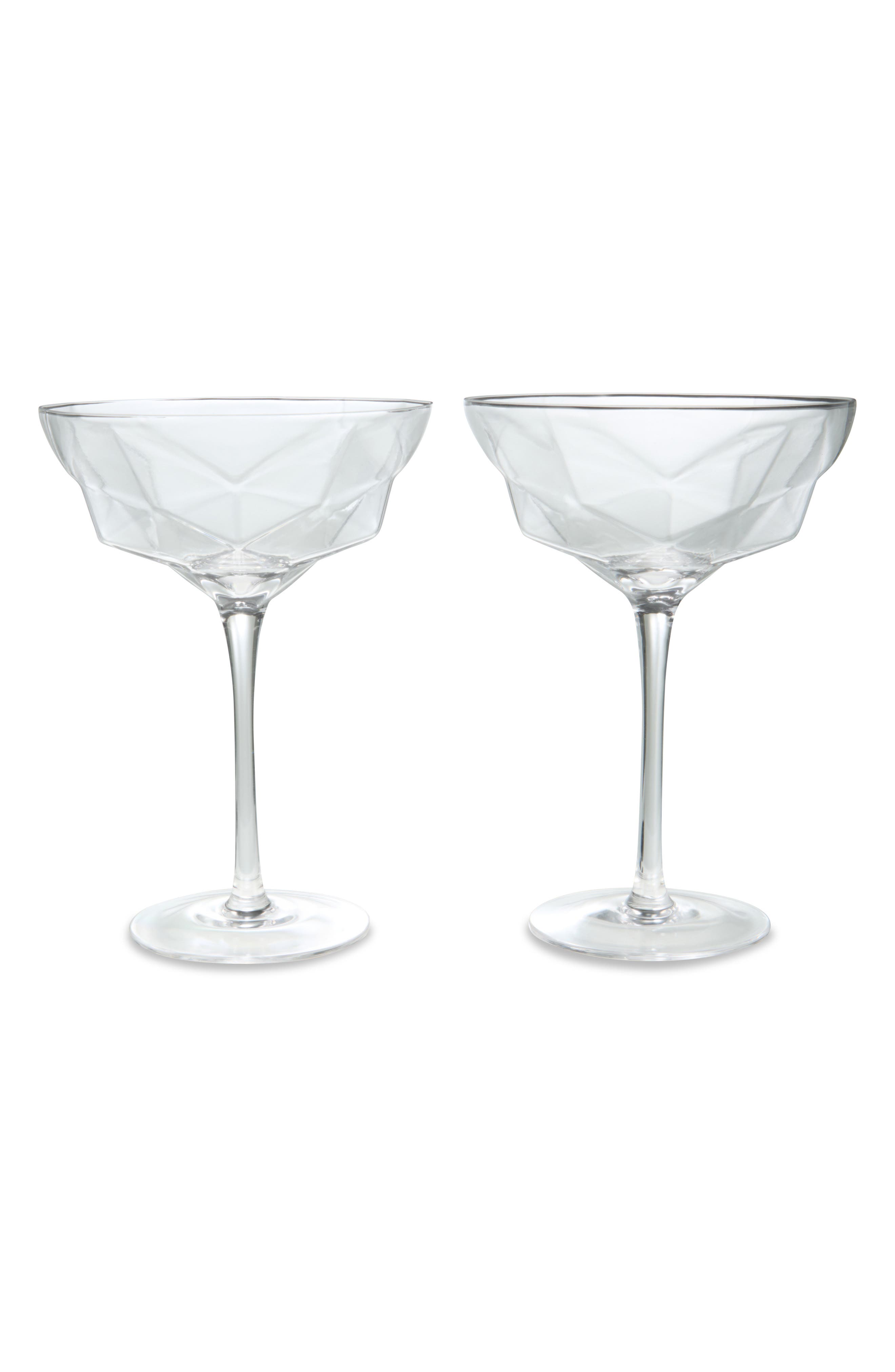 Set of 2 Seneca Faceted Martini Glasses
