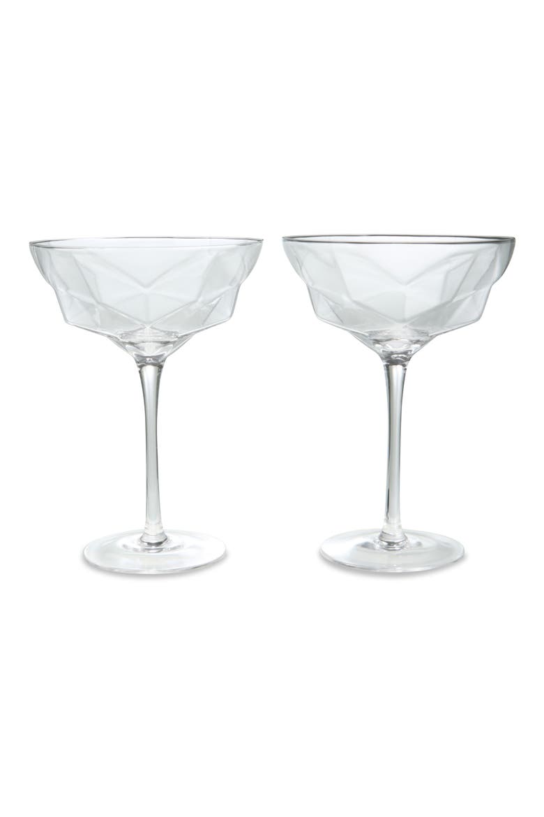 Set of 2 Seneca Faceted Martini Glasses, Main, color, CLEAR
