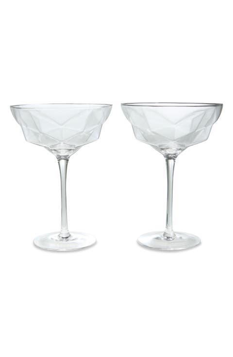 Set of 2 Seneca Faceted Martini Glasses
