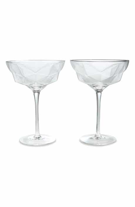 Set of 2 Seneca Faceted Martini Glasses