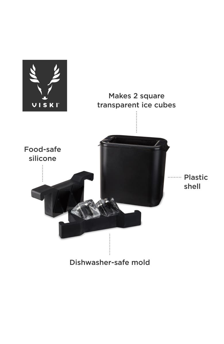 Viski Glacier Rocks Clear Ice Maker, Alternate, color, Black