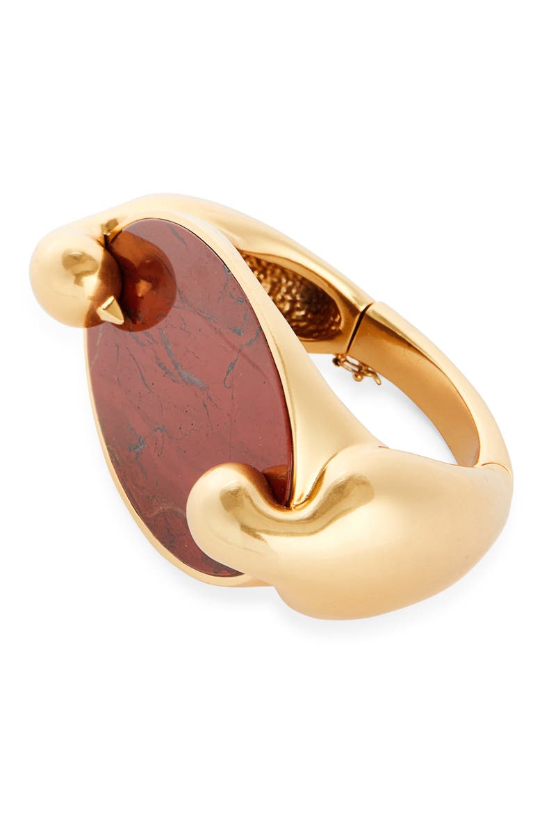 Plume Cuff Bracelet, Alternate, color, GOLD/DARK RED