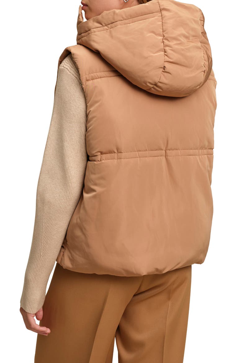 Travis Quilted Hooded Puffer Vest, Alternate, color, CARAMEL
