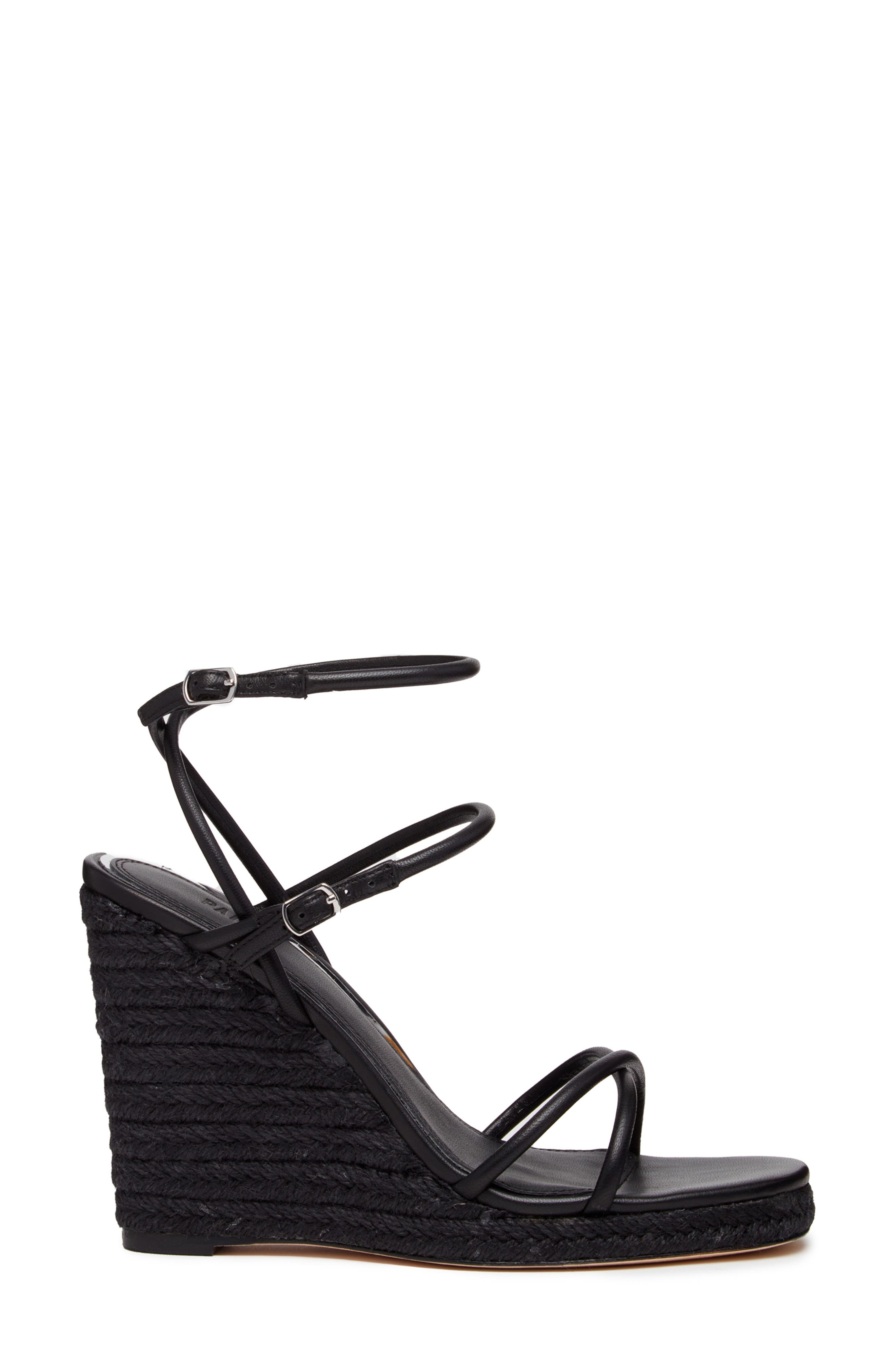 PAIGE Kerri Ankle Strap Espadrille Platform Wedge Sandal, Alternate, color, Black