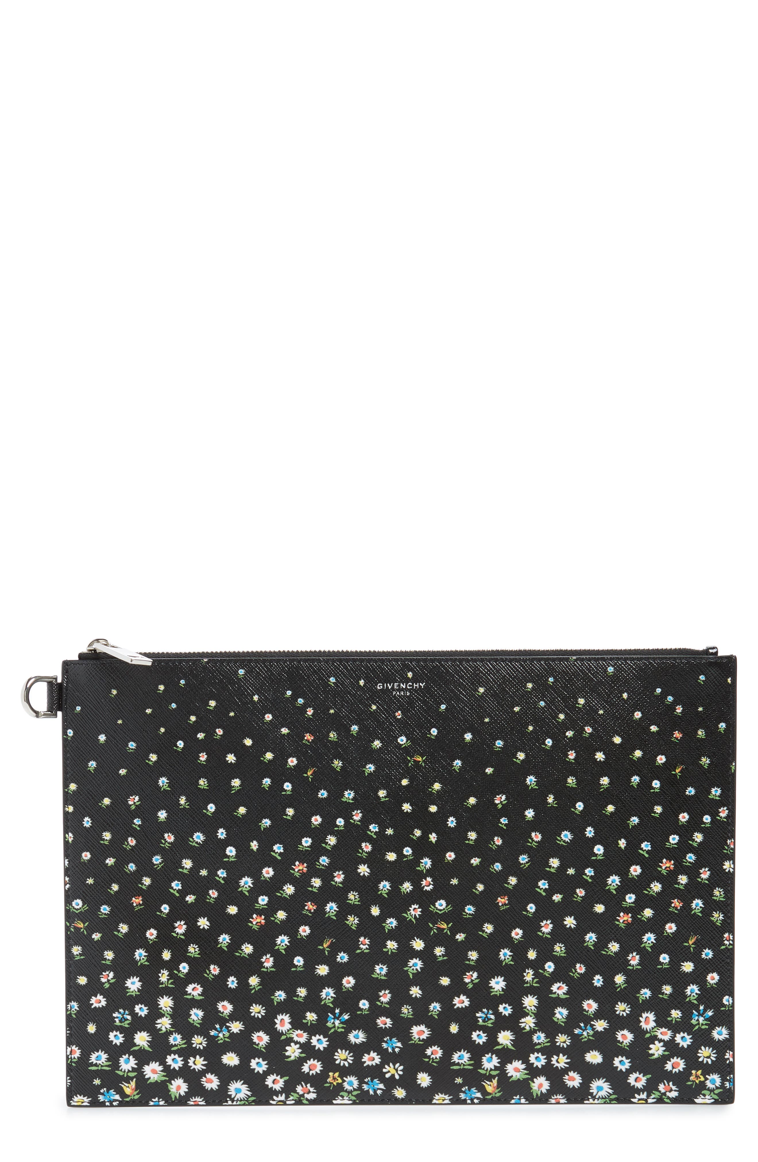 Givenchy Medium Iconic Print Coated Canvas Pouch, Main, color, 