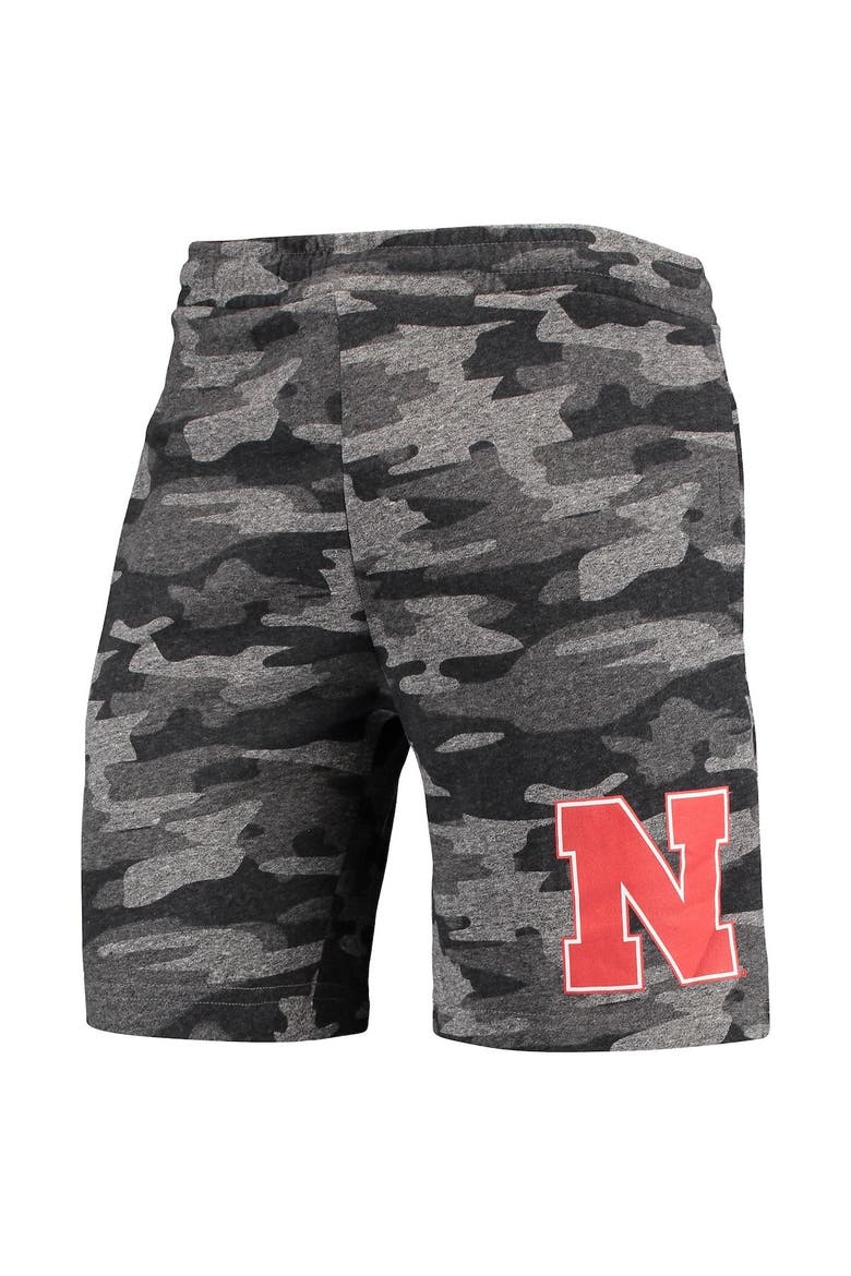 Men's Concepts Sport Charcoal/Gray Nebraska Huskers Camo Backup Terry Jam Lounge Shorts, Alternate, color, Charcoal