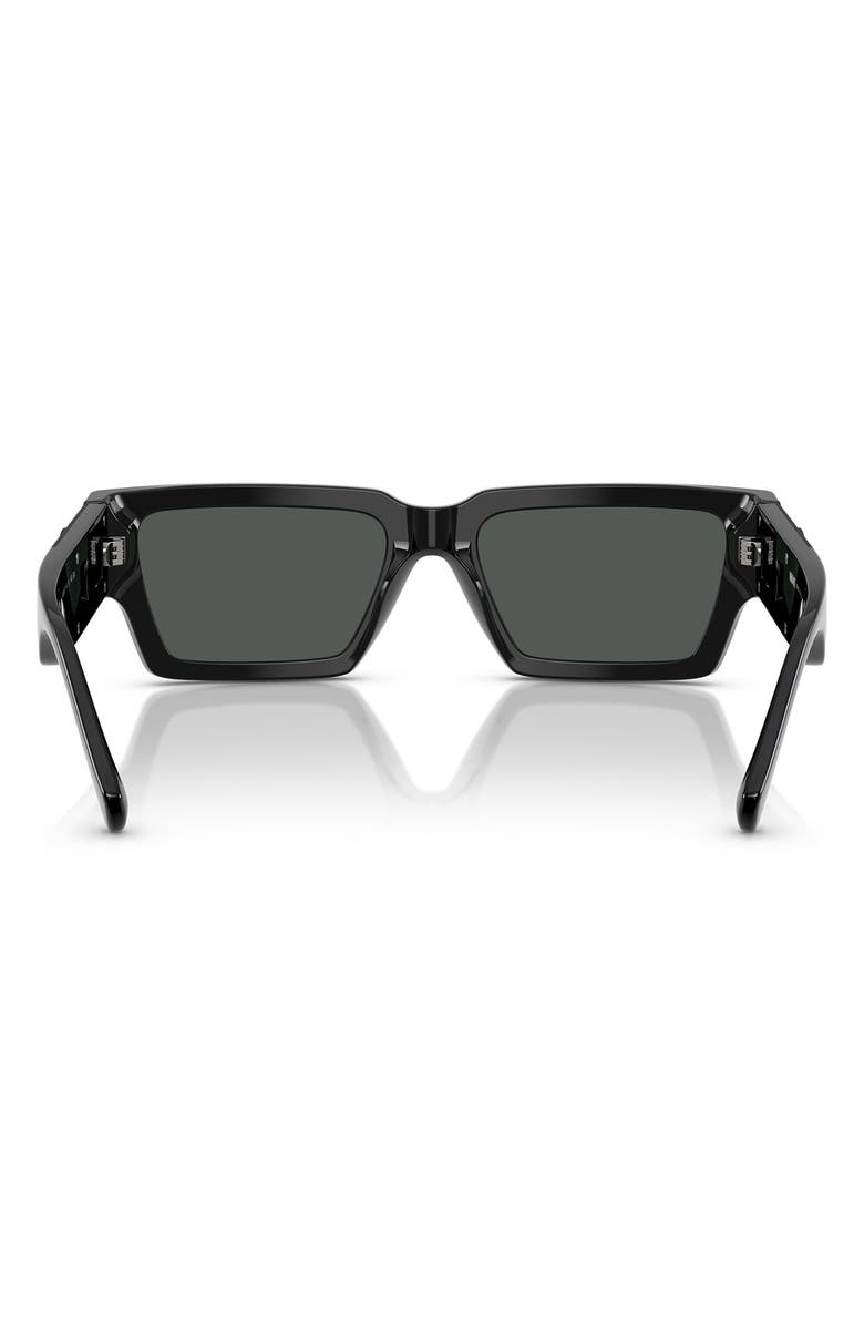 Versace 54mm Rectangular Sunglasses, Alternate, color, Black/Black