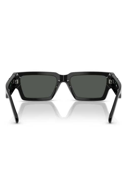 Versace 54mm Rectangular Sunglasses In Black/black
