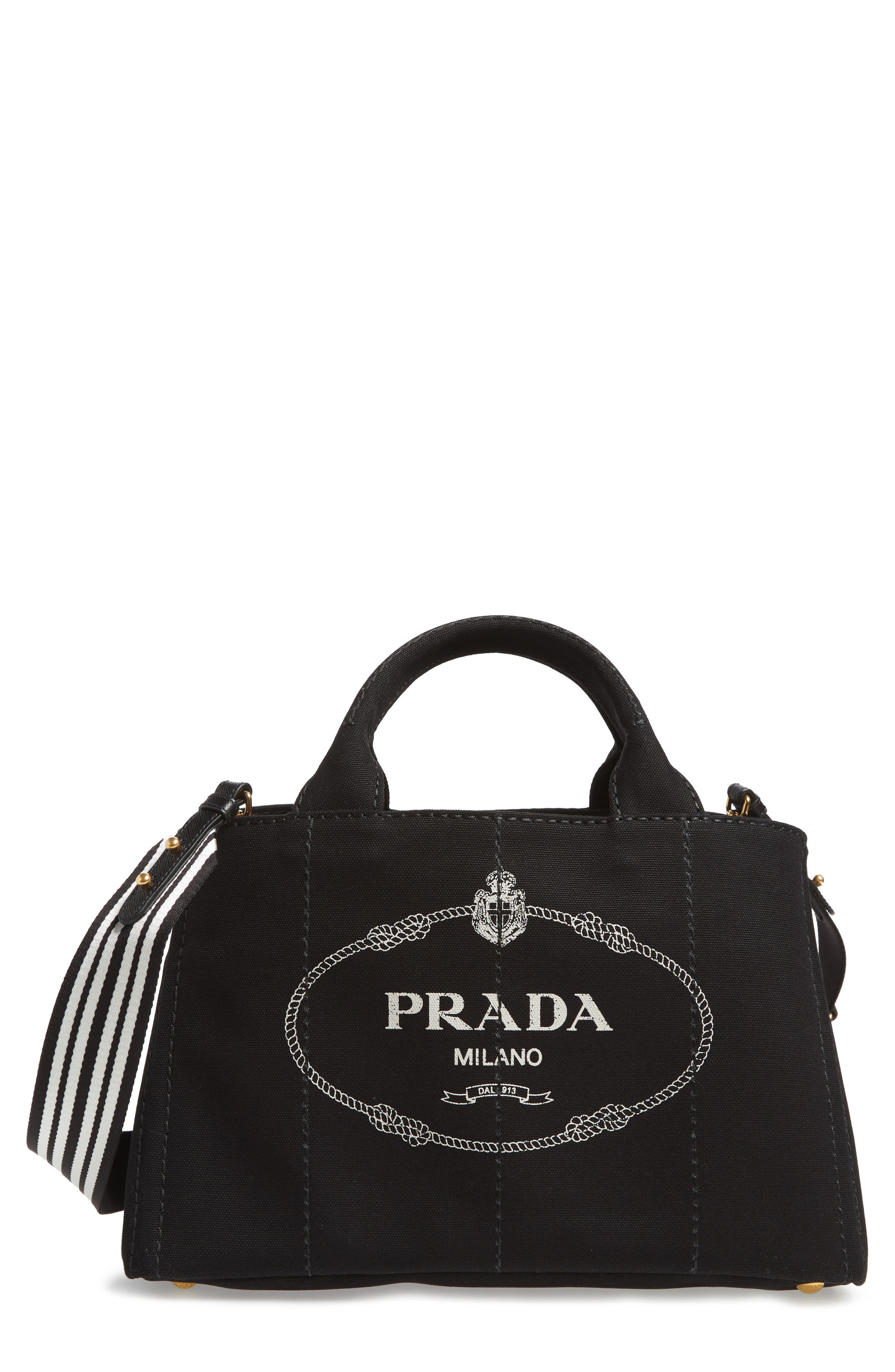 Medium Canapa Canvas Tote, Main, color, BLACK/ TALCO