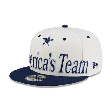 Men's New Era Cream Dallas Cowboys Oversized Slogan 9FIFTY Snapback Hat