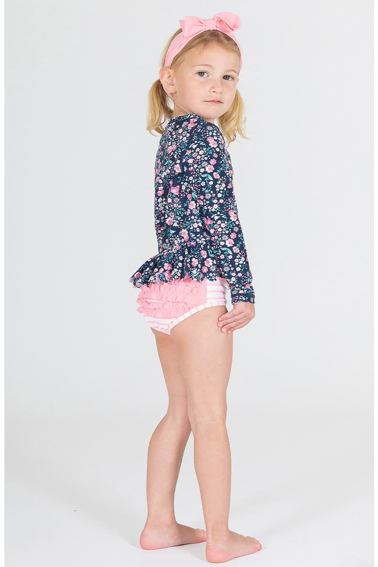 Kids' Moonlit Meadow Long Sleeve Two-Piece Swimsuit, Alternate, color, BLUE