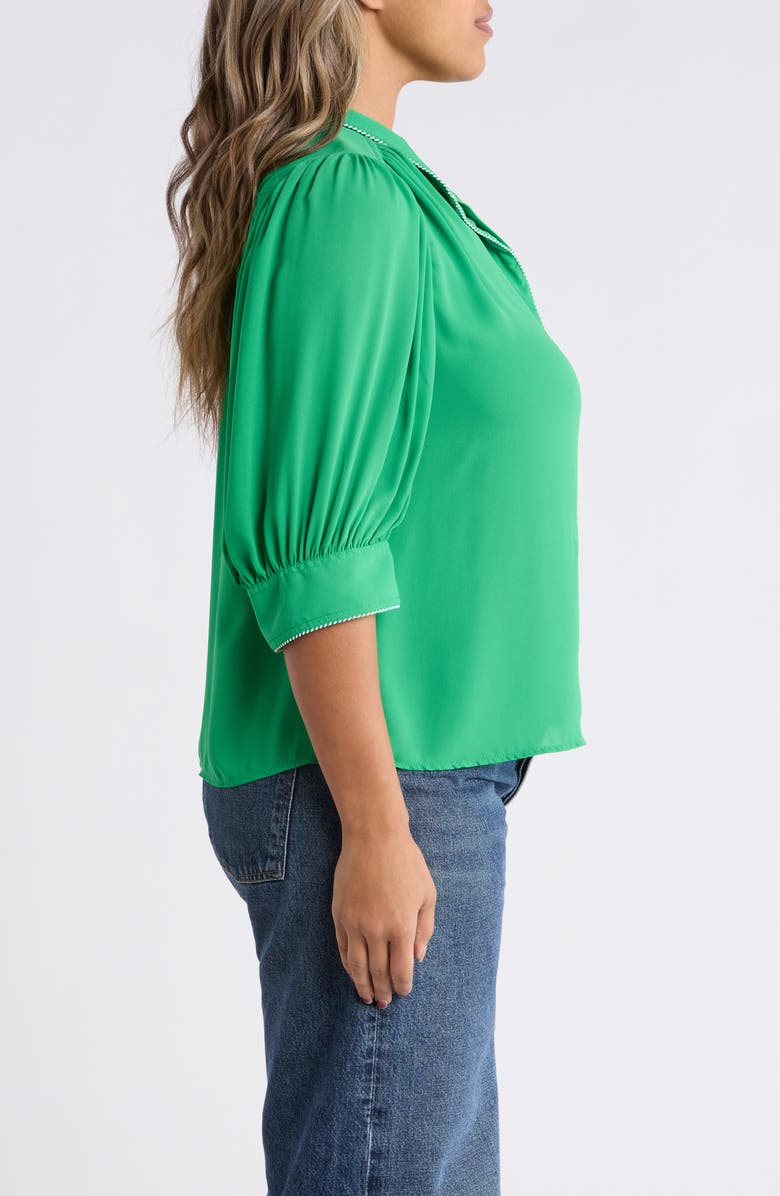 CeCe Pearce Trim Top, Alternate, color, Vibrant Kelly