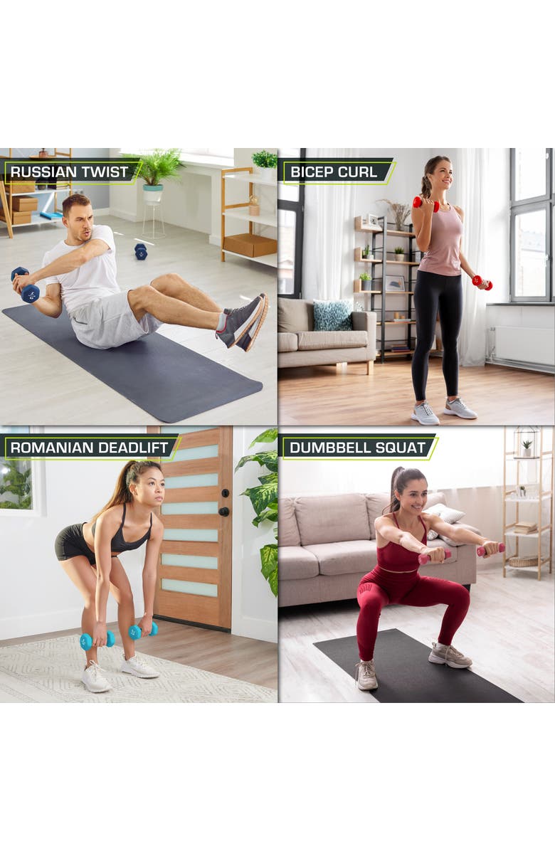 ProsourceFit Neoprene Dumbbells, Pair, Alternate, color, 8 Lb