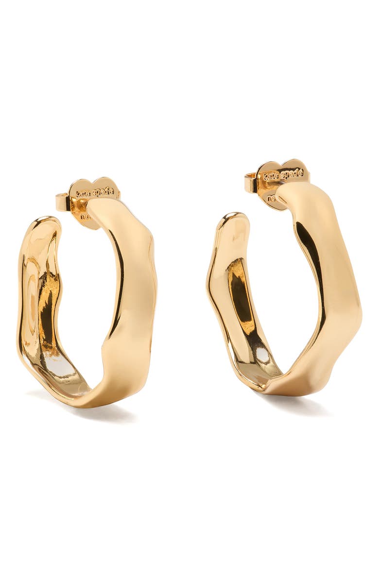 Kate Spade New York molten huggie hoop earrings, Main, color, Gold