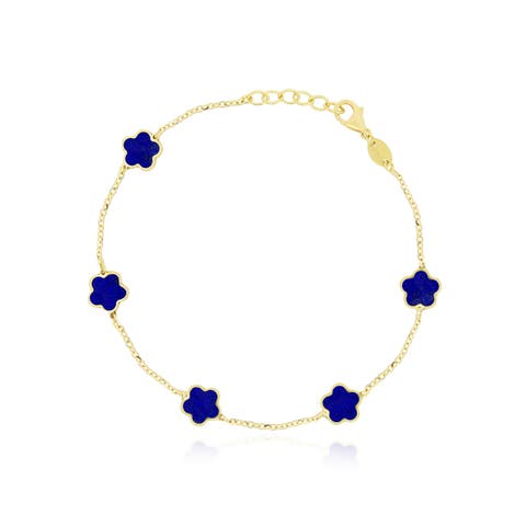 Lapis Flower Bracelet