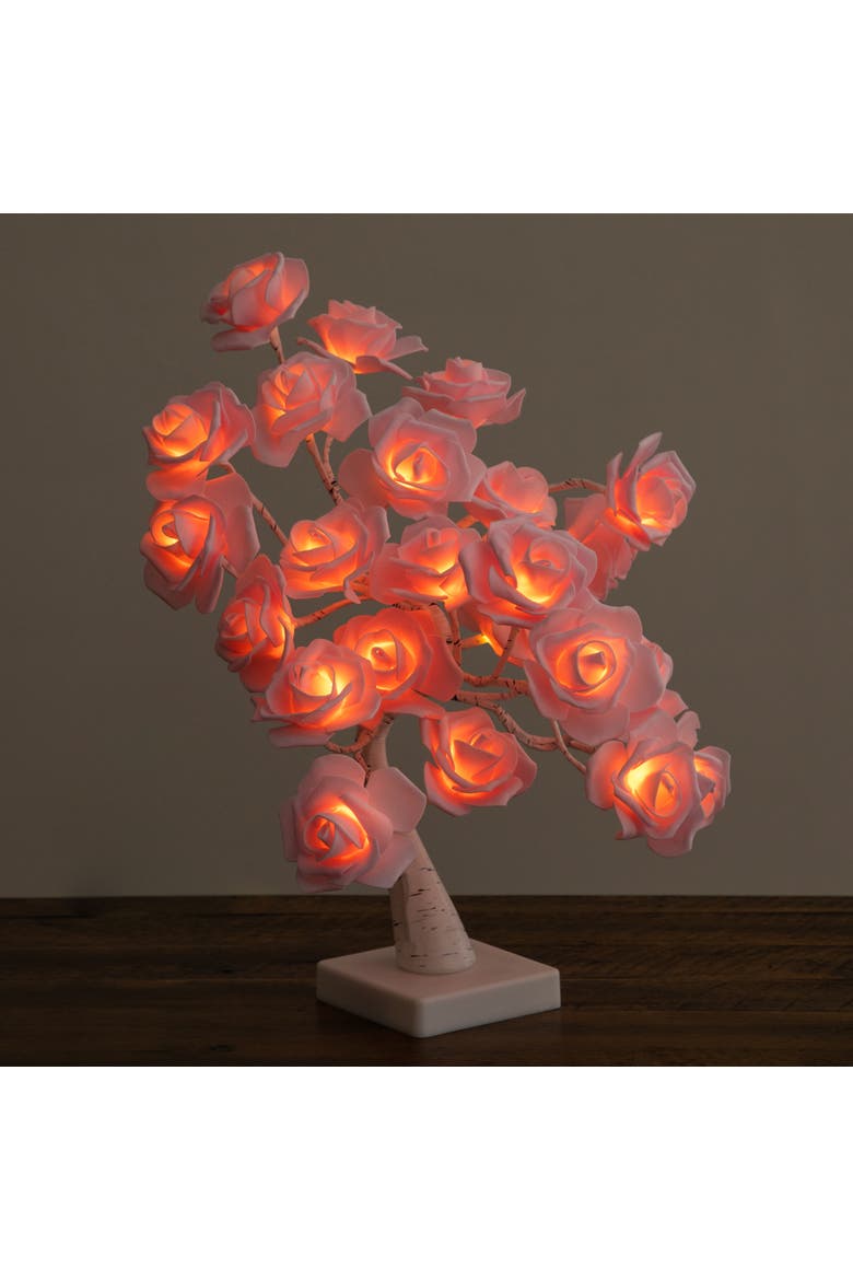 2-ft Pre-Lit Artificial Valentine's Day Twig Tree with 24 Rose Shaped LED Lights, Alternate, color, Pink