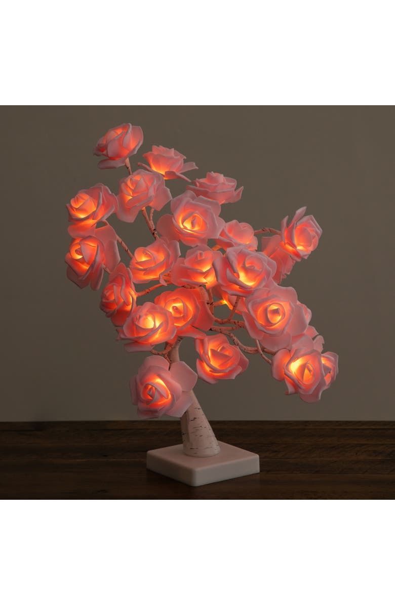 NEARLY NATURAL 2-ft Pre-Lit Artificial Valentine's Day Twig Tree with 24 Rose Shaped LED Lights, Alternate, color, Pink