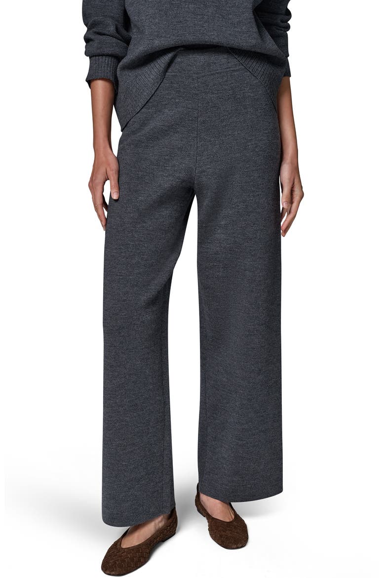 Pull On Merino Wool Blend Full Leg Pants, Main, color, CHARCOAL H