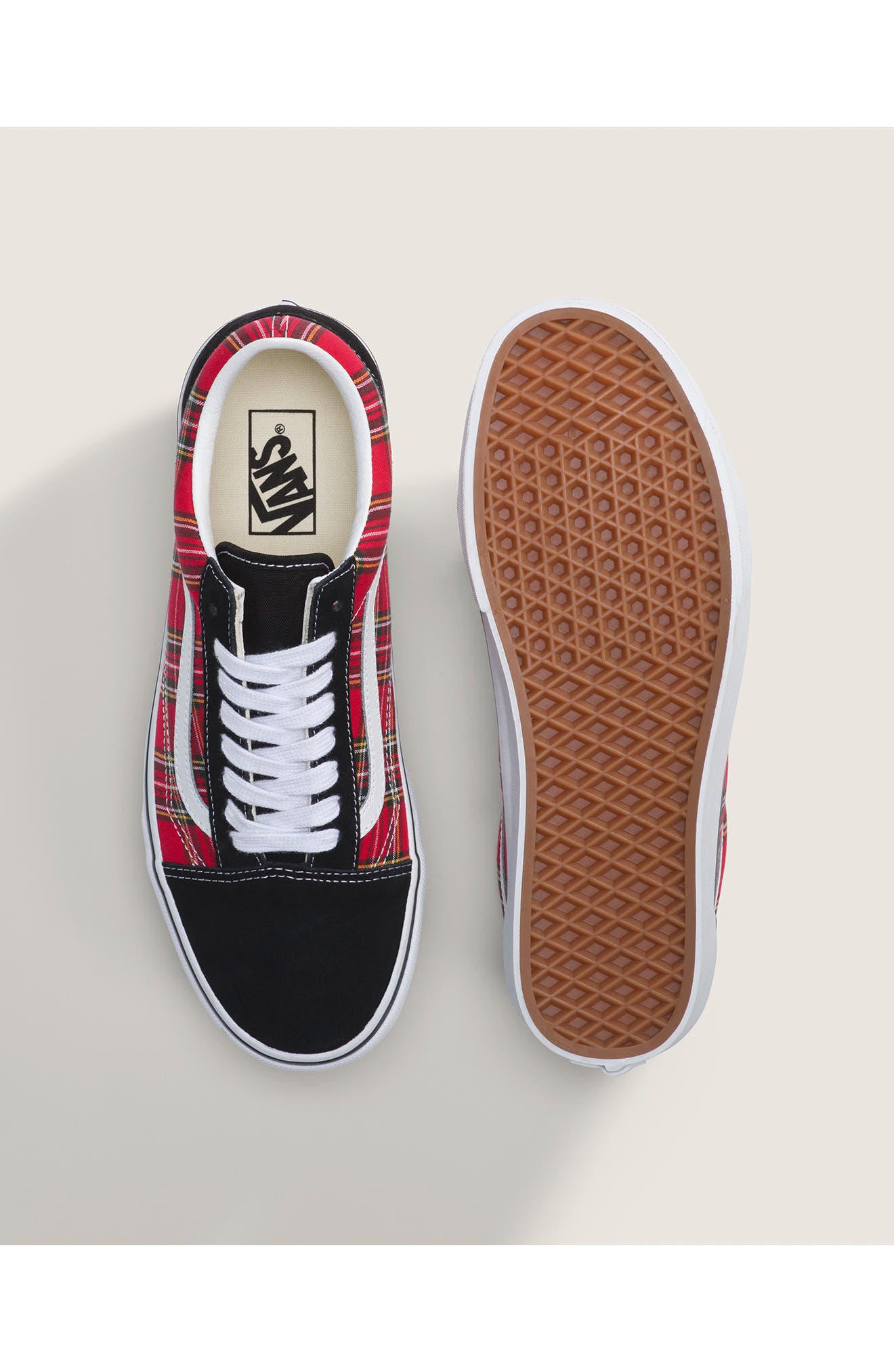 Vans Old Skool Sneaker, Alternate, color, Plaid Red