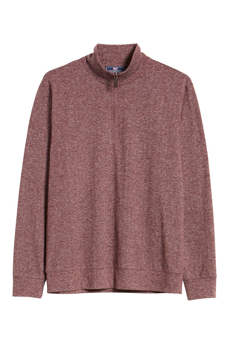 Herringbone Half Zip Flannel Pullover, Alternate, color, CRIMSON