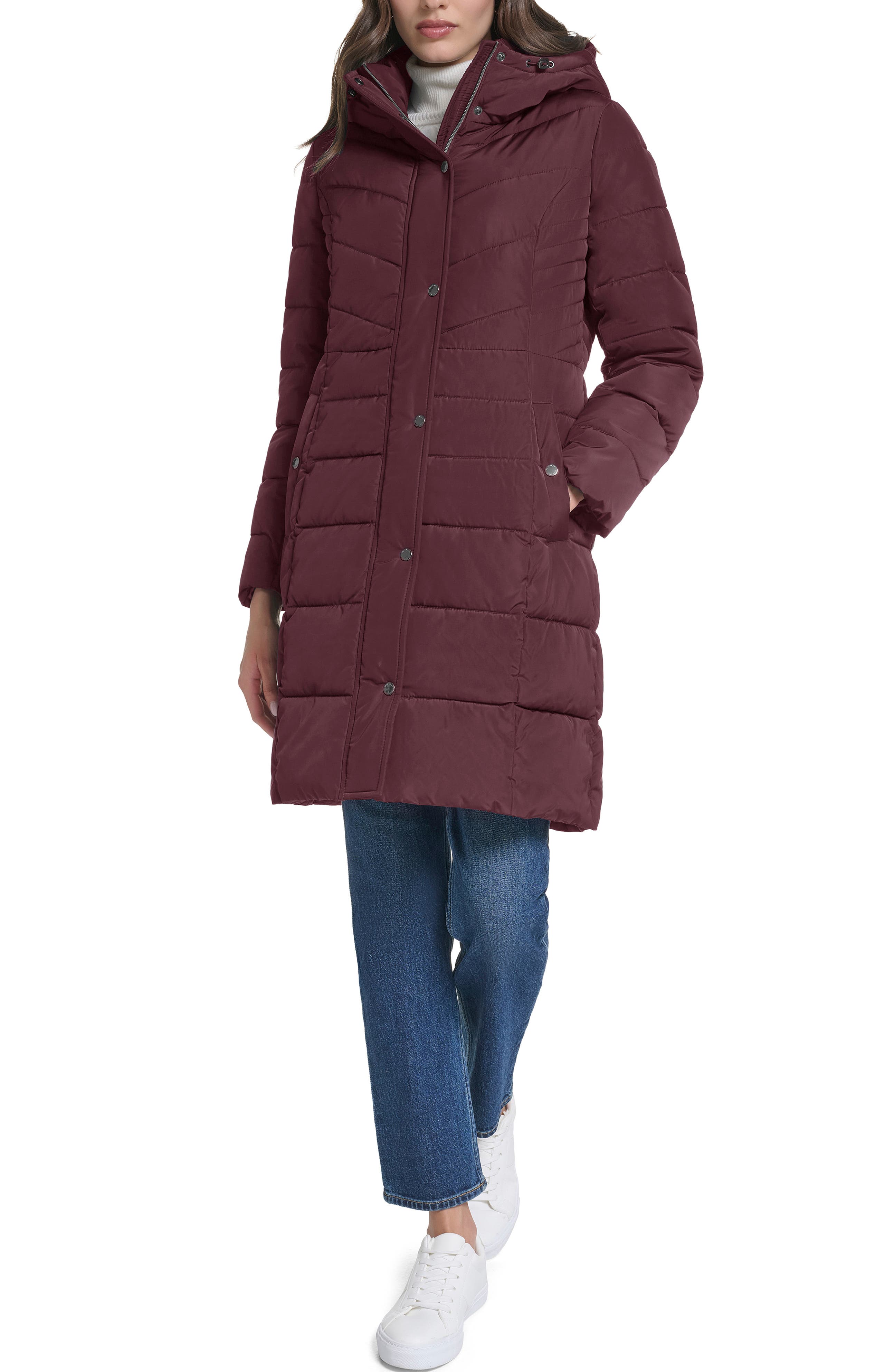 Cole Haan Hooded Taffeta Puffer Coat (Women) | Nordstrom