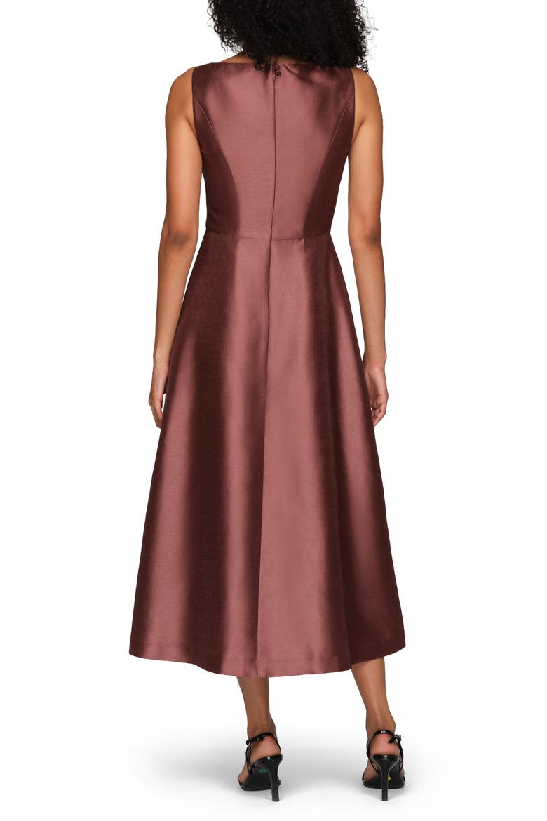 Blakely Floral Print A-Line Dress, Alternate, color, MOCHA MULTI