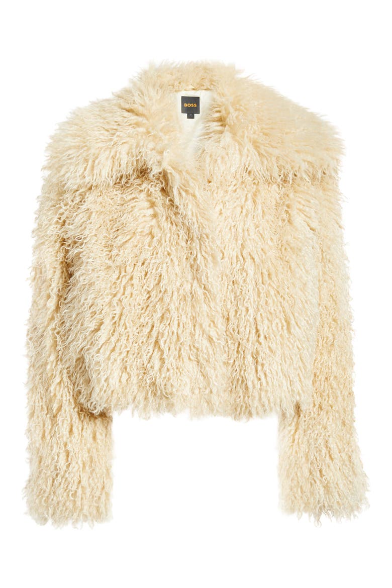 Cefura Faux Fur Jacket, Alternate, color, OPEN YELLOW