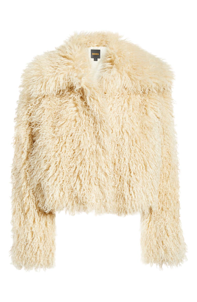 BOSS Orange Cefura Faux Fur Jacket, Alternate, color, Open Yellow