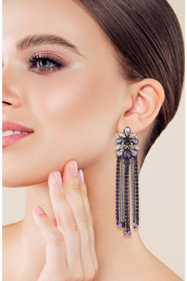 Flower Drop Earrings, Alternate, color, MULTI