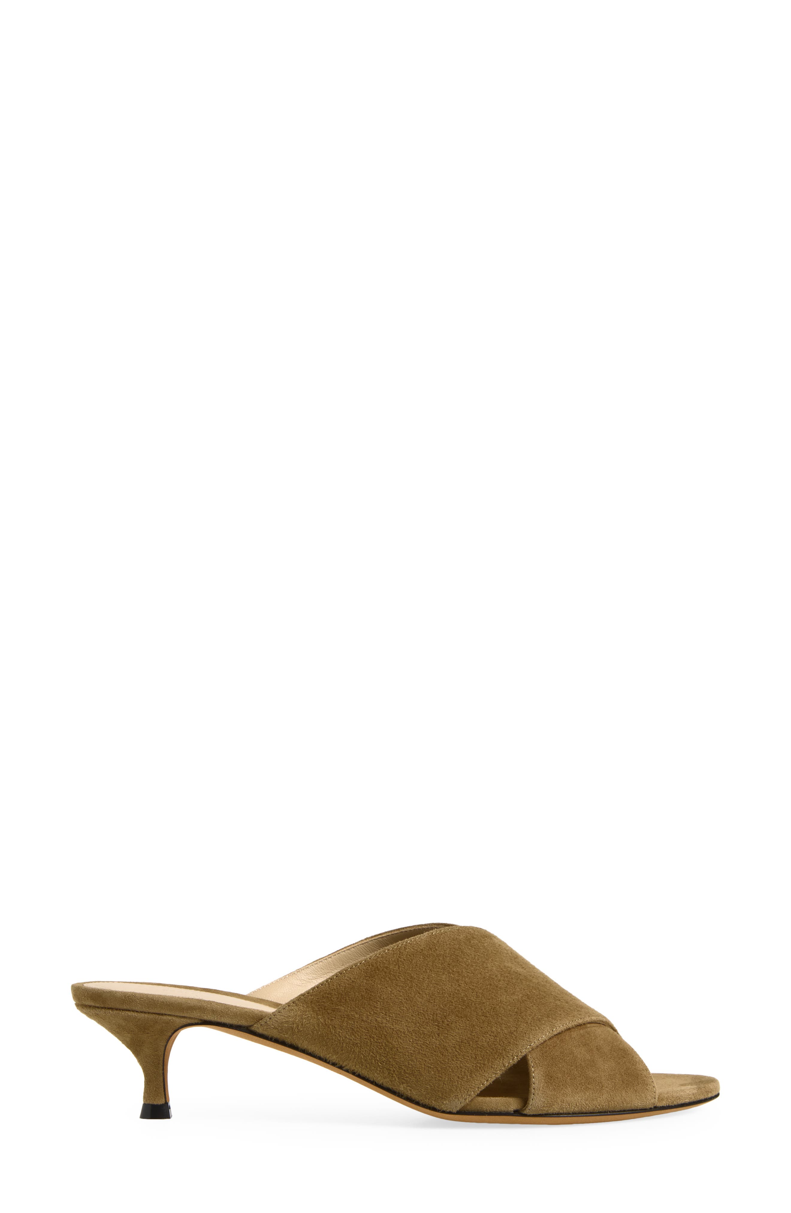 Luca Kitten Heel Slide Sandal, Alternate, color, BROWN