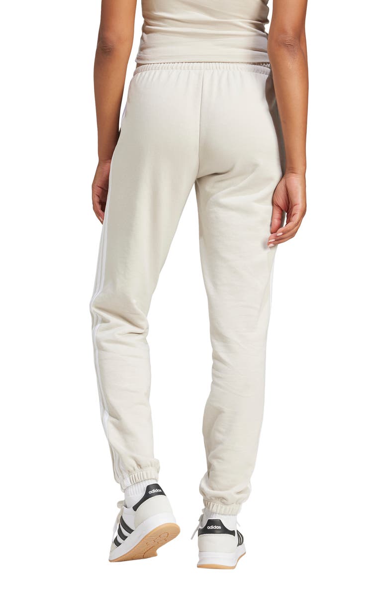 adidas 3-Stripes Fleece Sweatpants, Alternate, color, Wonalu/ White