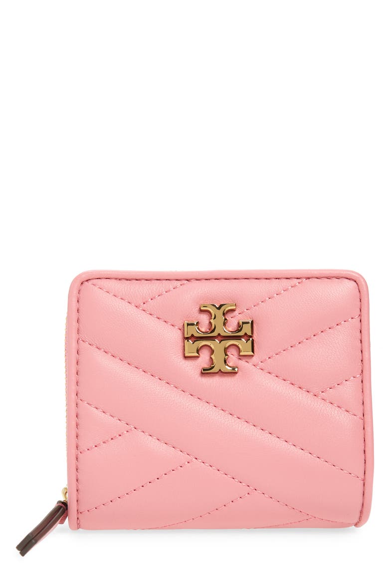 Kira Chevron Quilted Bifold Wallet, Main, color, PINK CITY