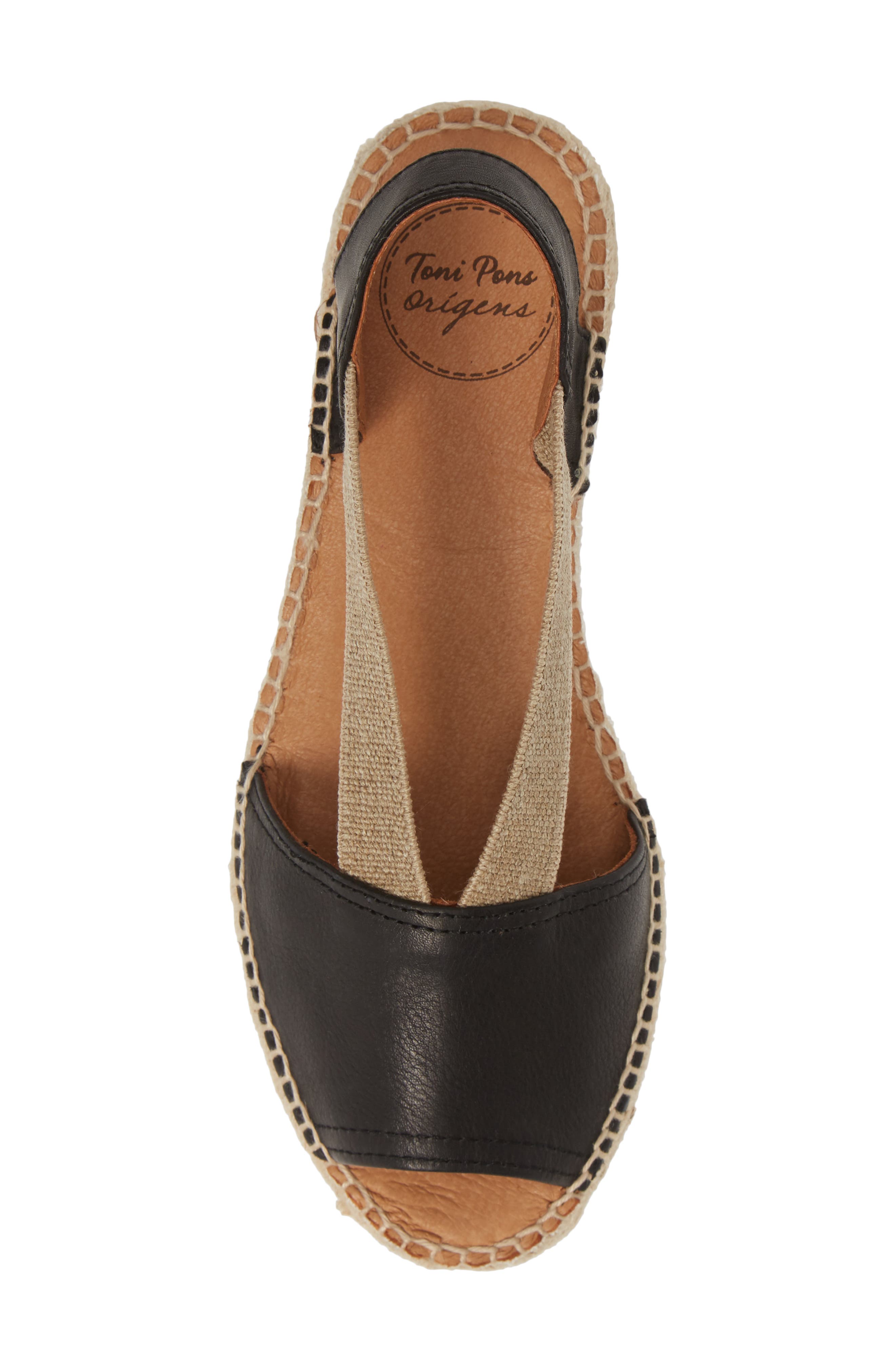 Toni Pons Etna Espadrille Sandal, Alternate, color, Black Leather