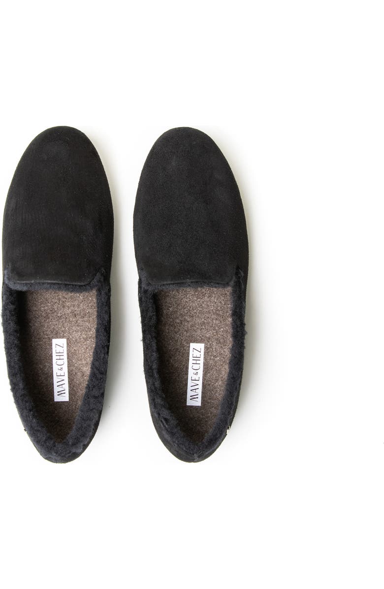 Mave & Chez The Audrey - Arch Support 100% Genuine Shearling, Alternate, color, Black Suede