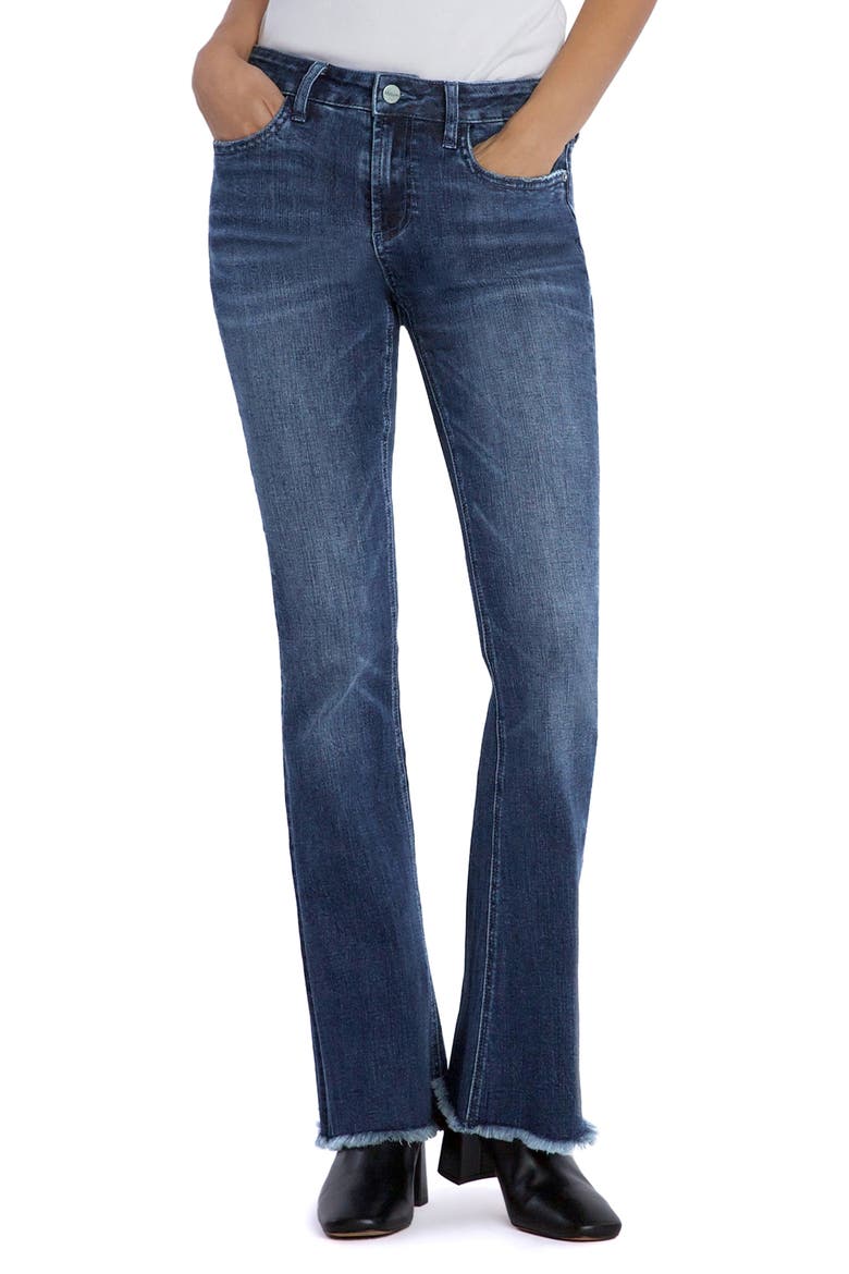 Fun Mid Rise Frayed Slim Flare Jeans, Main, color, ENDLESS