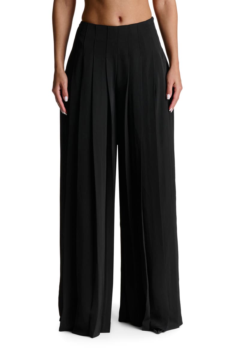Pleated Wide Leg Pants, Main, color, BLACK